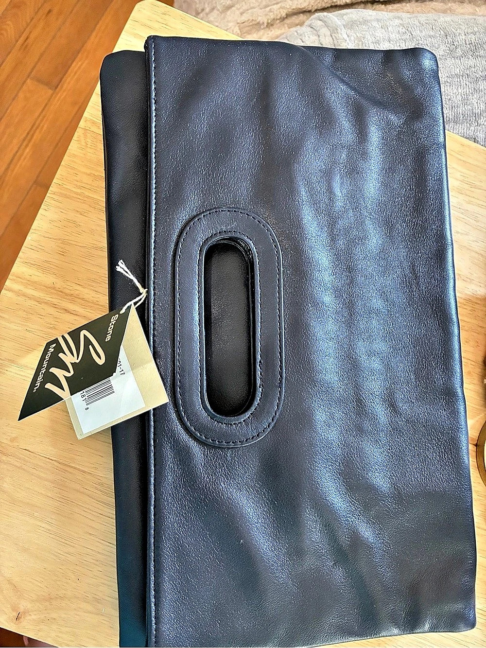 Stone Mountain Black Leather Clutch NWT